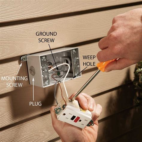 best way to mount electrical box outside|adding electrical outlet outside.